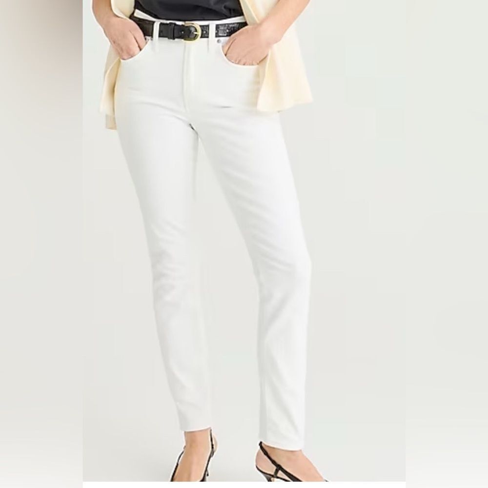 J crew 9" toothpick jean in white wash size 27